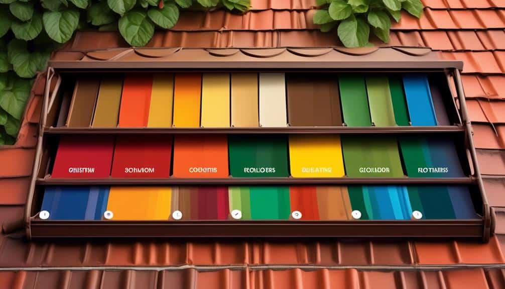 detailed rain gutter colour chart