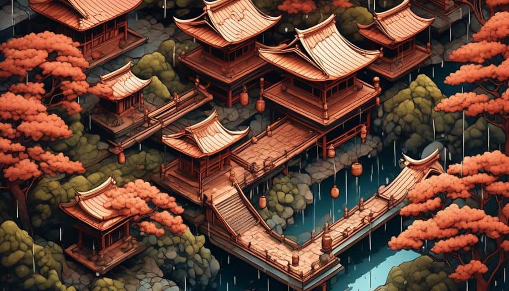rain chains in ancient japan