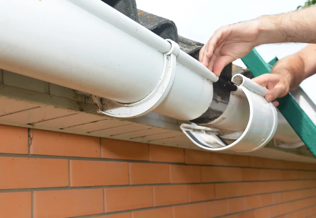 gutter installation on old house - gutter replacement