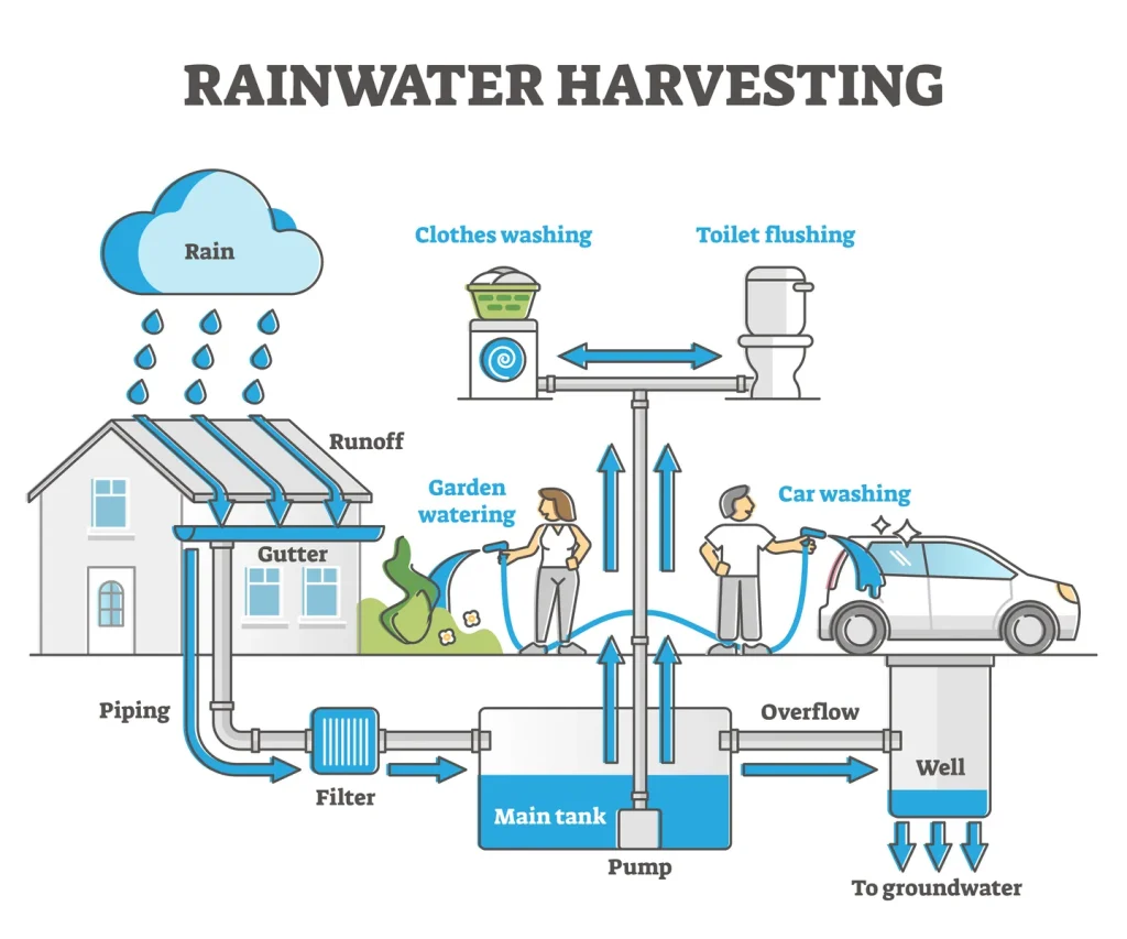 rainwater harvesting system structure